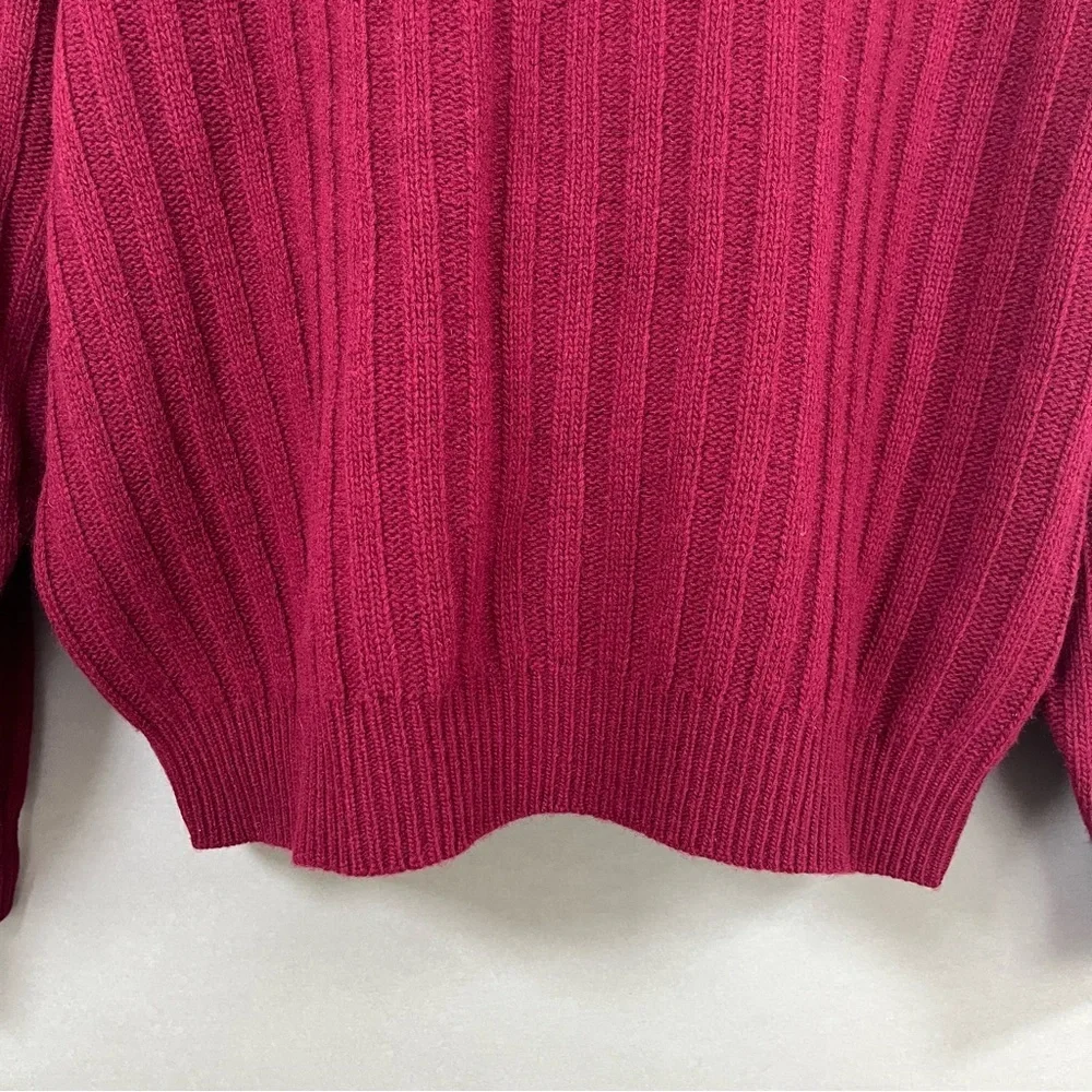Brooks Brothers Red Ribbed Lambswool Long Sleeve Sweater